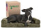 Furhaven Medium Memory Foam Dog Bed Faux Fur & Velvet Sofa-Style w/Removable Washable Cover - Dark Sage, Medium