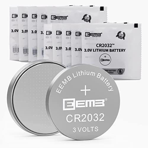 10 STÜCKE EEMB CR2032 Li-MnO2 Nicht wiederaufladbare Lithiumbatterie 3V Knopfzellenbatterie Vertrauenswürdige Qualität 210mAh UL-zertifizierte Einwegbatterie Batterie Nicht Aufladen