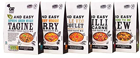 Gordon Rhodes V and Easy fab 5. One Pack of Each of The 5 Fabulous V and Easy Gourmet Vegan Sauce Mix Range. (5 x 75gm)
