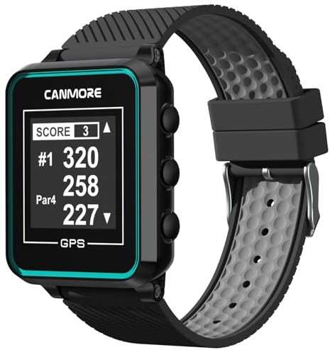 CANMORE TW356 Reloj GPS de Golf para Hombres y Mujeres, actualización de más de 41.000 Campos precargados en Todo el Mundo, un Accesorio de Golf Esencial y Ligero para golfistas - Negro