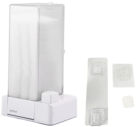 JENPECH Automatic Cotton Pad Dispenser, Storage Box Detachable Dust-Proof Rectangular Reusable Plastic Auto Cotton Pad Dispenser Household Supplies White