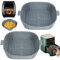 YQL Silicone Air Fryer Liners Square for Airfryer Baskets 3.5L-5.5L, 2PCS Reusable Air Fryer Accessories, 8 Inch Airfryer Silicone Trays for COSORI, Ninja, Gourmia, Tefal, Tower (Inner Size: 6.5Inch)