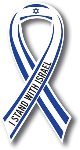 Magnet Me Up I Stand with Israel, Israeli Support Flag Ribbon Magnet Decal, 3.5x7 Inches, Automotive Magnet for Car Truck SUV, or Any Magnetic Surface, Show Support and Solidarity, Crafted in USA