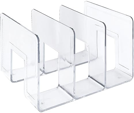 Tyenaza Fermalibri, Fermalibri in Acrilico Trasparente, Portalibri, Raccoglitore di File da Scrivania Trasparente Resistente ai Graffi per L'Ufficio Scolastico a Casa