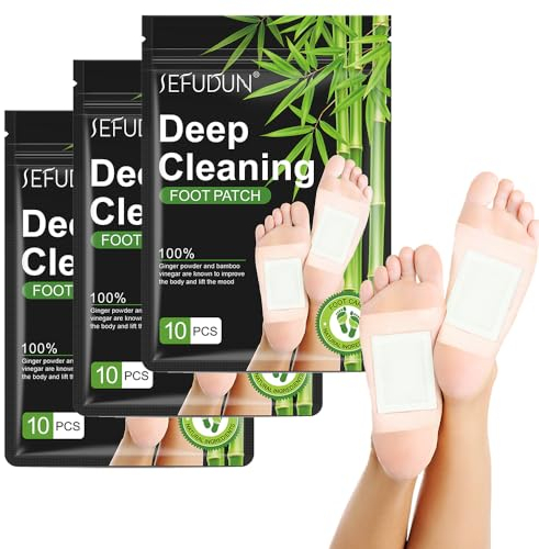 30 Stück Entgiftungspflaster Füße,Detox Fußpflaster Entgiftung,Deep Cleansing Foot Pads Natürliche Fußpads,Fusspflaster zur Entgiftung Detox Pflaster,für Tiefschlaf Stressabbau Reinigung des Körpers