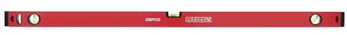 GEPCO Niveau à bulle industriel 30-180 cm en aluminium 1,2 mm Balance de mesure Balance de chantier 3 fioles Tolérance de mesure : 0,5 mm/m 180 cm