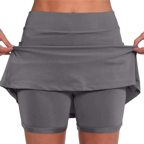 Tenue de Sport Femme - Culotte Gainante Invisible Short pour l'Ete - Short Fille 12 Ans - Pantacourt Femme Gra M