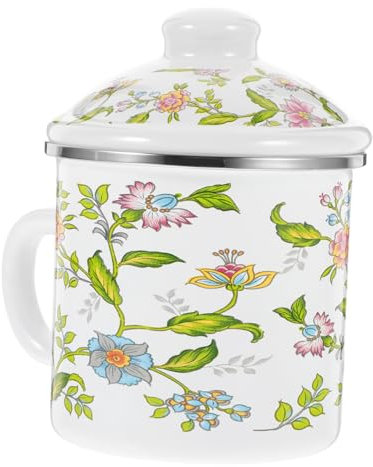 GRADENEVE Enamel Mug Mit Henkel Großer Emaille Becher Dickwandige Tasse Für Kaffee Tee Wasser Robustes Emaille Trinkgefäß Für Heiß Kaltgetränke Komfortabler Griff Für Haushaltsgebrauch