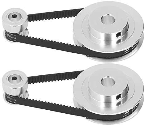 Ruota sincrona GT 2, 2 set di pulegge dentate in alluminio 20 e 60 denti con 2 pezzi Lunghezza 200 mm Larghezza 6 mm Cinghia per stampante 3D, ampia (Alesaggio 8 mm / 0,31