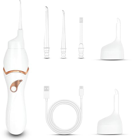 Yesimola Aspirateur de Cérumen avec Lumière LED et 5 Têtes de Rechange Trois Mois, Nettoyeur D'Oreille éLectrique, Puissant Aspirateur D'oreille électrique Pour Bebe et Adulte