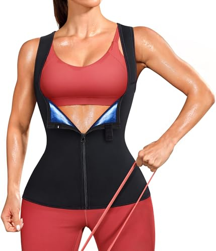 KUMAYES Fajas Reductoras Abdomen Mujer Sauna Compresion Chaleco Deportivo Adelgazantes Abdominal Sauna Sudoración para Deporte Fitness