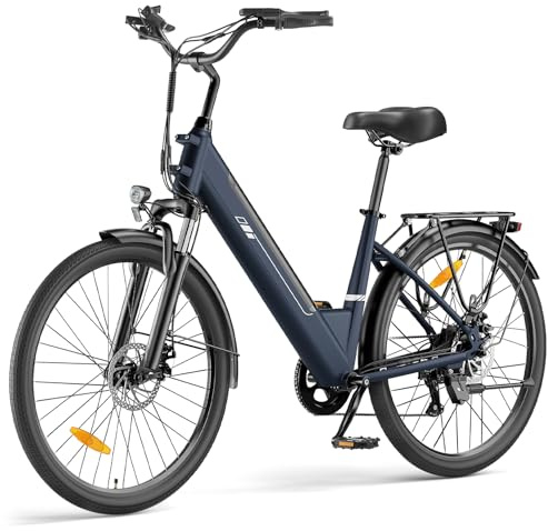 Touroll J2 St Vélos électriques, Autonomie 100KM, Vélo de Trekking avec Moteur 250W 45Nm, Batterie Amovible 561Wh, 26 Vélo Électrique Adulte, E-Bike, vélo électrique Urbain (Bleu Nuit)