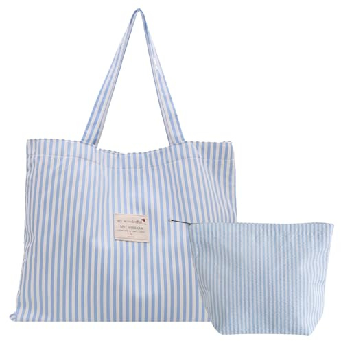 HTTDSLF Bolsa de Playa Mujer, Plegable Bolso de Playa con Bolsa de Slmacenamiento Pequeña, Bolso Verano Mujer, para la Playa, Viajes, Deportes, Piscina, Compras y Uso Diario