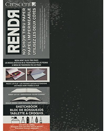 Crescent Creative Products RENDR Lay-Flat Soft Cover Sketchbook, 8.5 11-Inch, White, (12-00020)