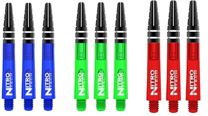 RED DRAGON Nitrotech Tige de Fléchettes Petit Multipack 2-3 Ensembles par Paquet (9 Tiges de Flechettes au Total)