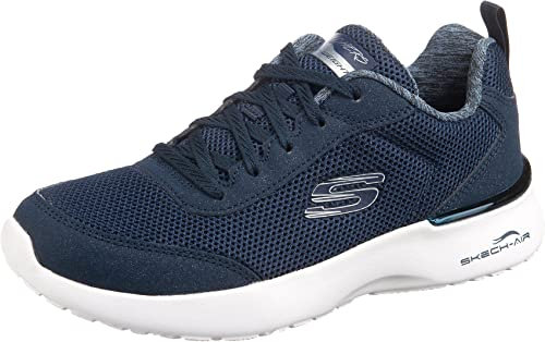 Skechers Damen Skech-AIR Dynamight Fast Brake Sneaker, Navy Mesh/White Trim, 37 EU