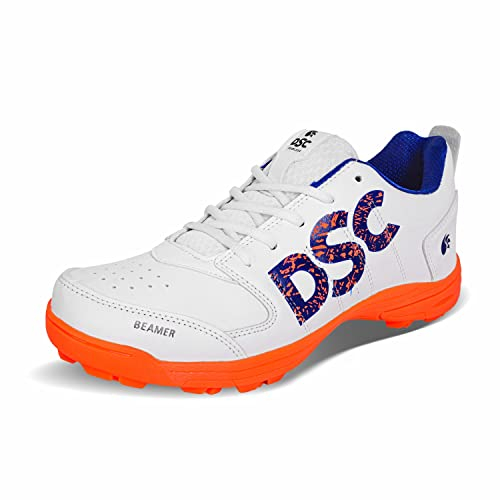 DSC Herren Beamer Cricket Shoes | Fluro Orange/White | for Boys and Men | Light Weight | Durable | 10 UK, 11 US, 44 EU