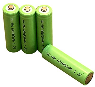 Dunamis 4pk AA Rechargeable Solar Light Batteries 1.2v NiMH AA 1000mAh - Suitable for Outdoor Garden Solar Lights ……(4pk, AA 1000mAh - Green Cell)