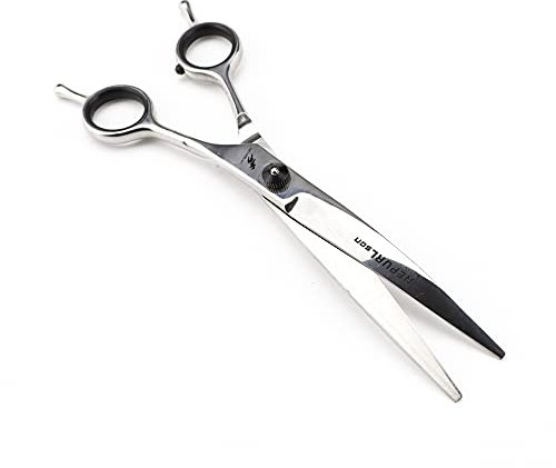Tijeras de aseo para mascotas de 6.0/7 pulgadas, de acero inoxidable, tijeras curvadas para gatos y perros, tijeras curvadas para cortar el pelo afilado (7.0 tijeras curvadas de doble cola)