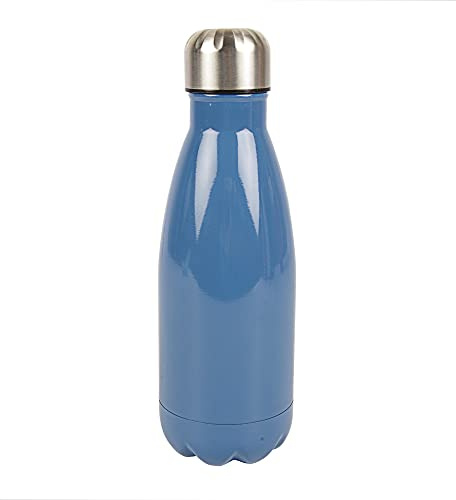 Birambeau - Bottiglia isotermica - 350 ml - Bottiglia in acciaio inossidabile - Bottiglia riutilizzabile - Doppia parete in acciaio inox - Blu