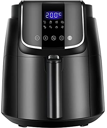 Midea Luftfritteuse 3,5 Liter, Air Fryer ohne Öl 1500 W, 8 voreingestellte Funktionen, Rapid Air Technologie, 81 PDF-Rezepte, Shake Reminder, Timer 60 Min, intelligente Temperaturregelung, Schwarz