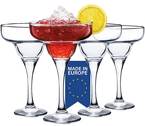 CRYSTALIA Copas Margarita Cristal, Copa Martini, Set 4, 300ml 100% Sin Plomo Copas Cocktail, Copas vino Cristal, Vaso Cocktail Copa Margarita para Bebidas Heladas, Copas Martini Espresso, Copas Cóctel