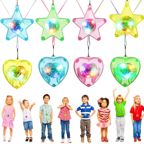 Toyvian 8 Piezas Collares Led para NiñOs Y Adultos con Luz Intermitente Collar De PláStico Brillante para Fiesta CumpleañOs Y Reuniones Nocturnas