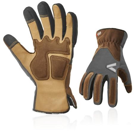 Vgo... 1 paire de gants de travail pour homme, gants de sécurité, anti-rayures, résistants aux épines, écran tactile (Gris, L)