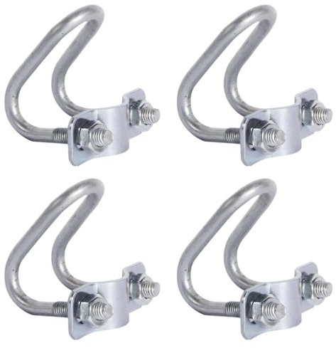 4 morsetti per tubi a croce, con fibbia in metallo, clip per tubi a forma di U, supporto di tensione per magazzini, supermercati e negozi (32 x 32)
