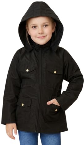 A2Z 4 Kids Girls Raincoat Jackets Long Sleeves Wind Shower Resistant Lightweight Hooded Casual Outdoor Rainmac Jacket Windbreaker Coats Age 5-13 Years