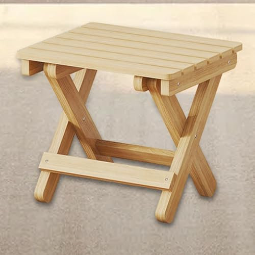 28x22x26cm Chaise De Tabouret en Bois Portable, Marchepied Compact avec Poignée, Tabouret Pliant Portatif Léger, Repose-Pieds Pliable Robuste pour Randonnée