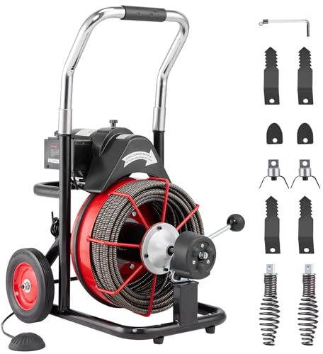 VEVOR Automático100FT 1/2IN 1700rpmAbierto Desbloqueador de Tuberías