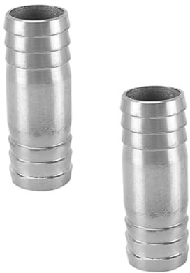 Lot de 2 raccords de tuyau de vidange en acier inoxydable - Raccord de tuyau droit à 2 voies - Pour eau, carburant, air (22 mm)