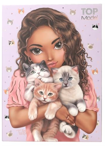 Depesche 13618 TOPModel Cat Love - Set de papelería en Carpeta, con Motivo de Modelo y Gatos, Incl. membretes, Sobres y Pegatinas