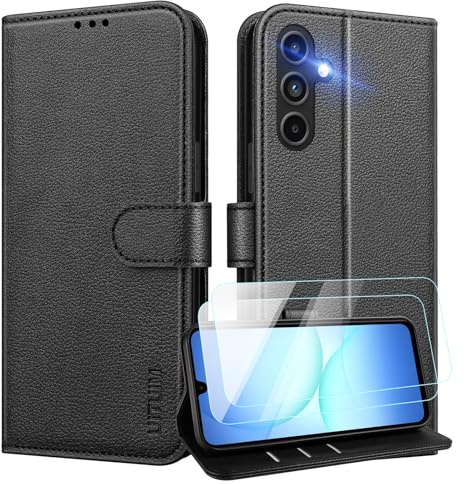 UITUIM Phone Case for Samsung Galaxy A17 5G/4G Flip Cover Leather,Black