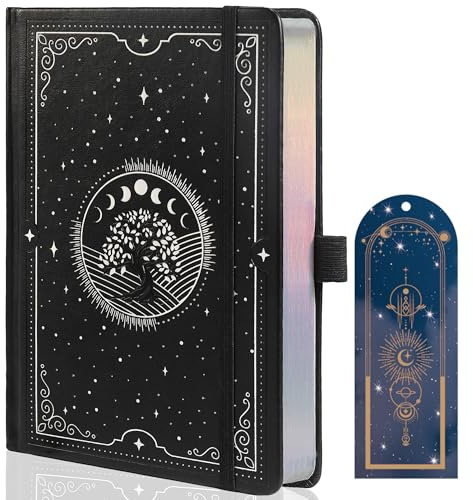 TIEFOSSI Tree of Life Journal, A5 Linjerad Dagbok för Kvinnor och Män, Estetisk Anteckningsbok med 316 Numrerade Sidor, Inbunden Vegansk Läderdagbok med Bokmärke, 100 GSM Tjockt Papper
