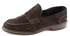 Mocassino da Uomo Tricker's in Camoscio Marrone Scuro, Stile Penny Loafer, Suola in Cuoio (Testa Moro, Sistema Taglie Calzature EU, Adulto, Uomo, Numero, Media, 42)