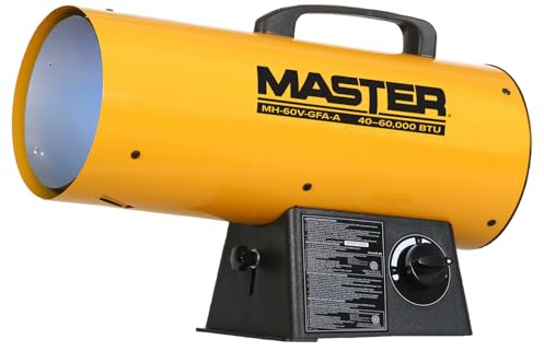Master MH-60V-GFA-A 60000 BTU LP Forced Air Heater - Variable Output, for Garage, Construction & Shop — Torpedo Salamander Heater
