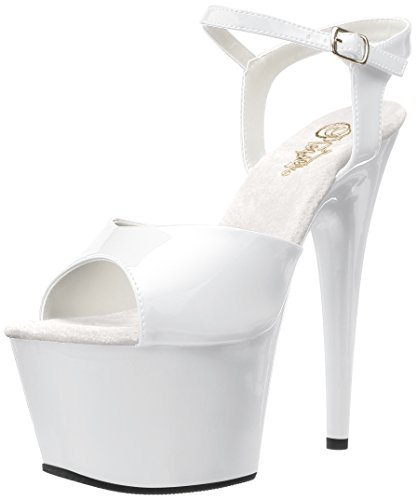 Pleaser ADORE-709, Sandales femme - Blanc Cassé - Bianco (Wht/Wht), 36 EU