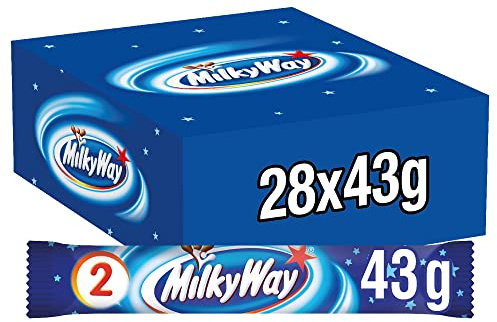 Milky Way Schokoriegel | Milchcreme | 28 Doppelriegel in einer Box (28 x 43 g)