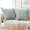 Deconovo Kissenbezug Kordsamt Kissenhülle Wohnzimmer Zierkissenbezug Kissenbezüge Dekorativen Kissenhüllen Weiches Sofakissen für Sofa Büro Couch Schlafzimmer Dekokissen, 50x50 cm, Hellgrün, 2er Set