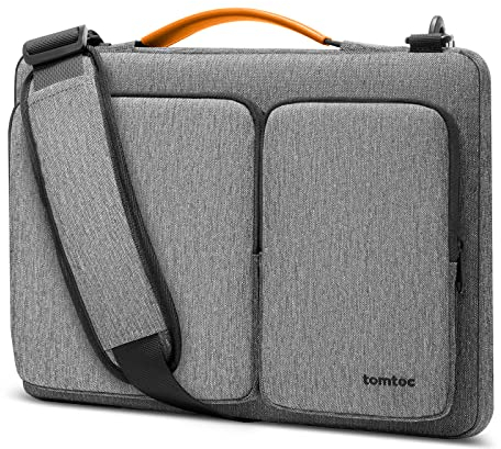 tomtoc Rugged Laptop Bag 16 Inch for Macbook Pro M4/M3/M2/M1, 360° Protective Waterproof Shoulder Bag Laptop Carrying Case Sleeve With Space for Charger & Mouse, Daily Commuting Essential