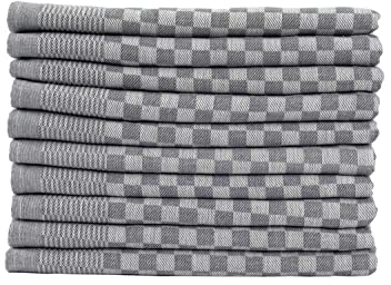Müskaan 10er Set Geschirrtücher 100% Baumwolle 50x70 cm Grau 210 g/m² | Küchenhandtücher für Abtrocknen, Grubentücher zum Putzen, Fusselfrei Geschirrhandtücher, Küchentücher saugstark, Geschirrtuch