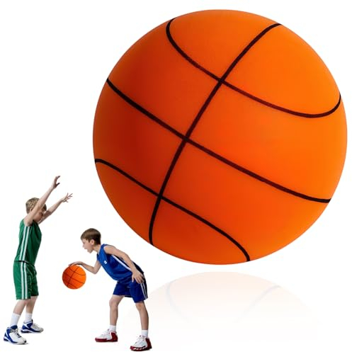 ZoneYan Palla da Basket Silenziosa, Palla Da Allenamento Indoor Da Basket In Schiuma, Palla Basket Bambini, Orange, Diameter 18cm， Adatto a Varie Attività Indoor