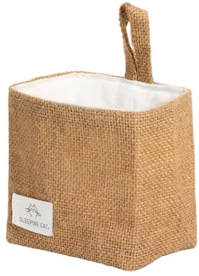 Kleiner Hängekorb aus Baumwolle und Leinen für den Schreibtisch, ideal zum Organisieren von Schlüsseln und anderen Gegenständen. (1)