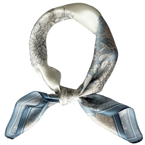 FONYVE 100% Mulberry Silk Scarfs for Women - Lightweight Square Satin Head Scarf - Small Silk Hair Scarf for Sleeping 21 x 21