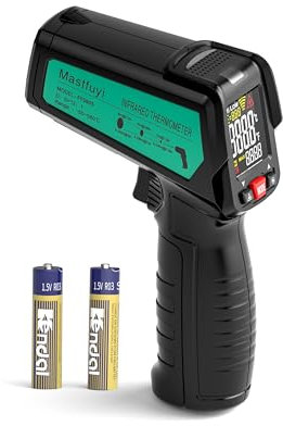 Thermomètre infrarouge, pistolet de température laser, émissivité maximale, surface sans contact, pistolet thermique d'extérieur numérique, pour la cuisine, le barbecue, le four à pizza,