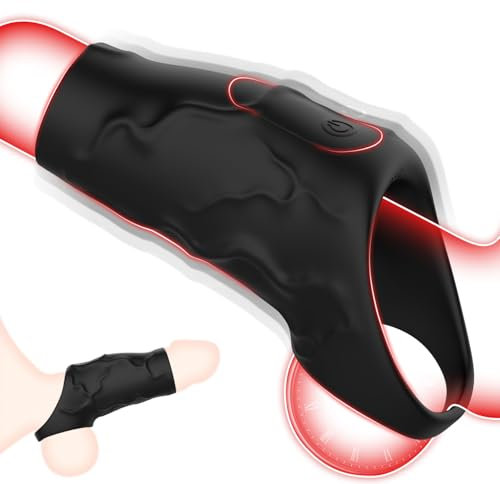 Penisring Vibrator Penishülle für Penis G-Punkt, Sex Spielzeug für die Paare Männer Frauen, 10 Vibrations Penis Ring Sleeve Cockring, Penismanschetten Sex Toys, Penisverlängerung Sexspielzeug