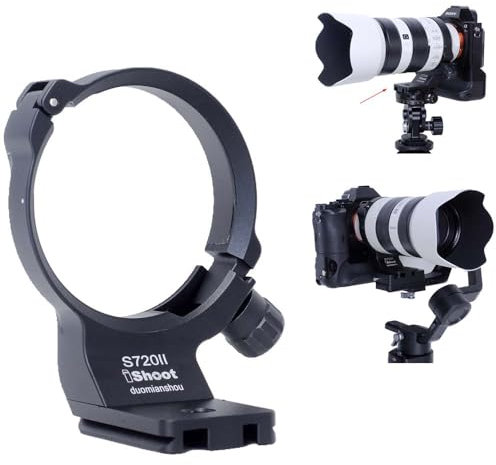 iShoot Collare ad anello per treppiede compatibile con Sony FE 70-200mm F/4 Macro G OSS II, staffa di supporto per obiettivo inferiore Arca-Swiss Fit Piastra a sgancio rapido per testa e