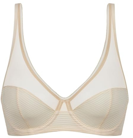 DIM x INES de La Fressange - Full Cup Armature BH x 1 | Exklusiv kollektion | Optimalt stöd | Elegant och raffinerad stil, Macadamia, 75E